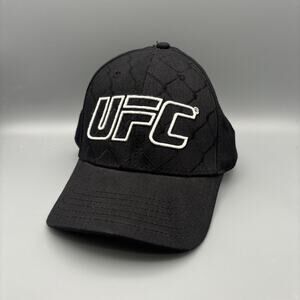 Vintage Y2K Black UFC Ultimate Fighting Championship Flexfit Hat Size M